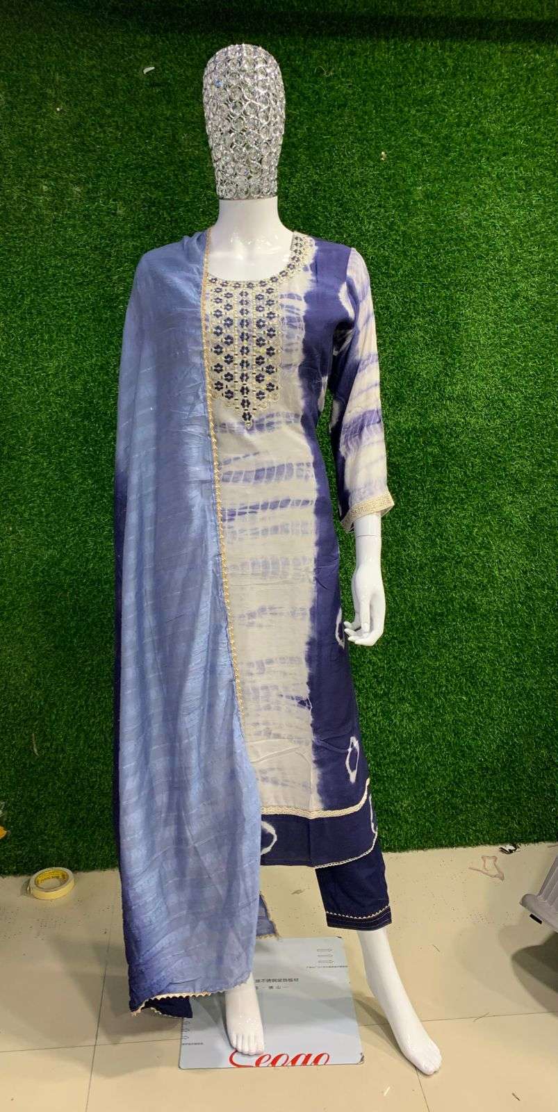 BEMITEX PRESENTS PURE MUSLIN FABRIC WITH TYNE DAY PRINT AND HANDWORK READYMADE 3 PIECE SUIT COMBO WHOLESALE SHOP IN SURAT